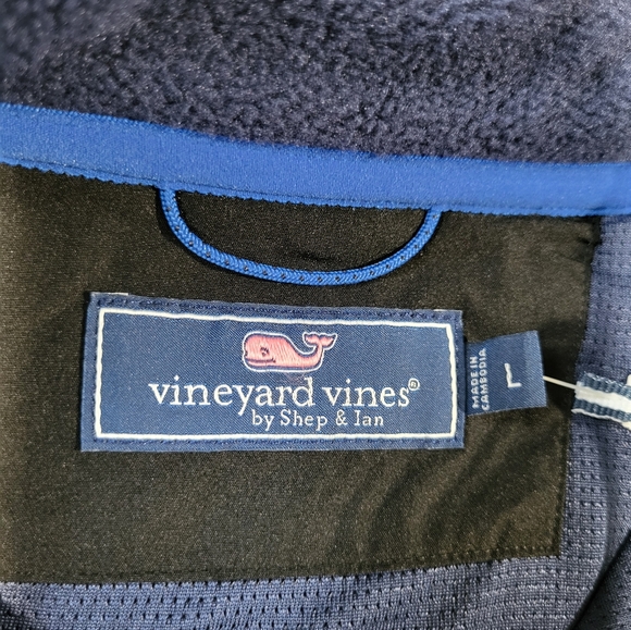 Vineyard Vines Mens Harbor Fleece Quarter-Snap Navy Size Large - Picture 6 of 15